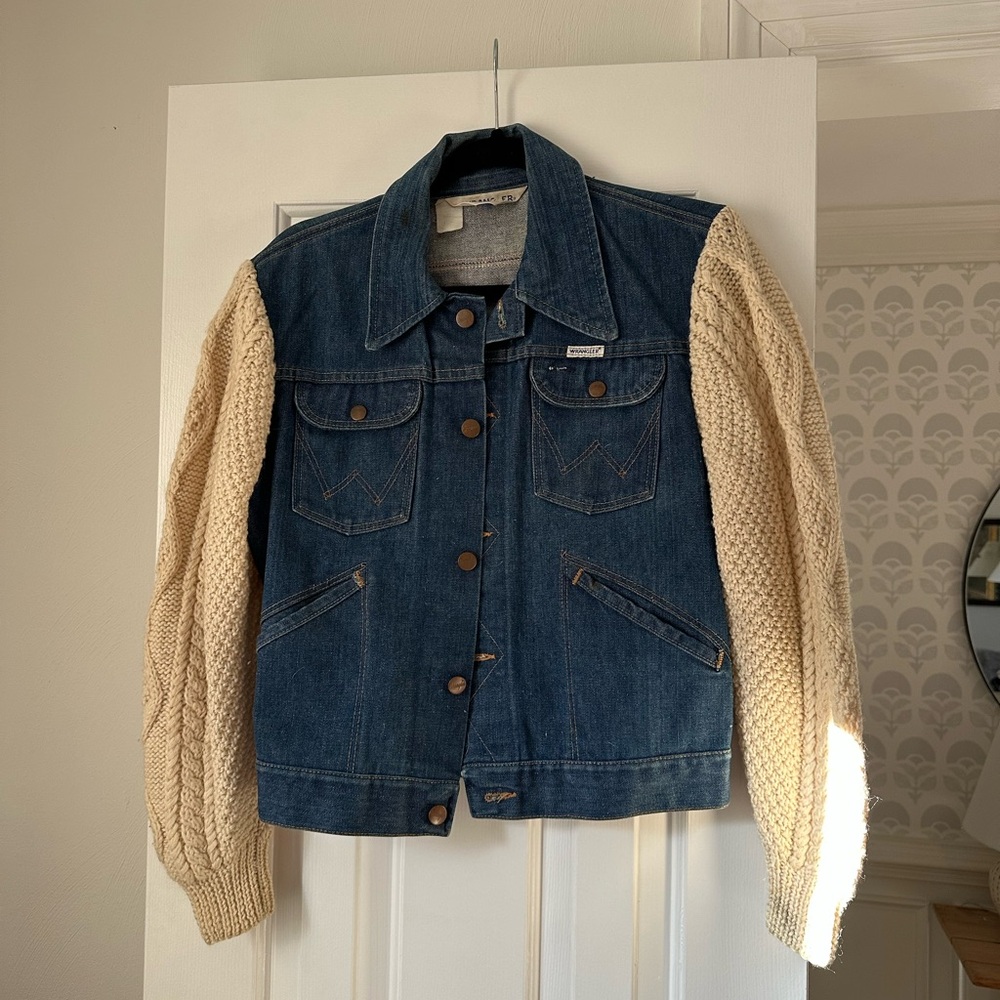 Vintage Wrangler sweater denim jacket purchased from Free People fits small